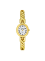 Case Gold Plated Stainless Steel  Dial White Dial Black Roman Half bangle